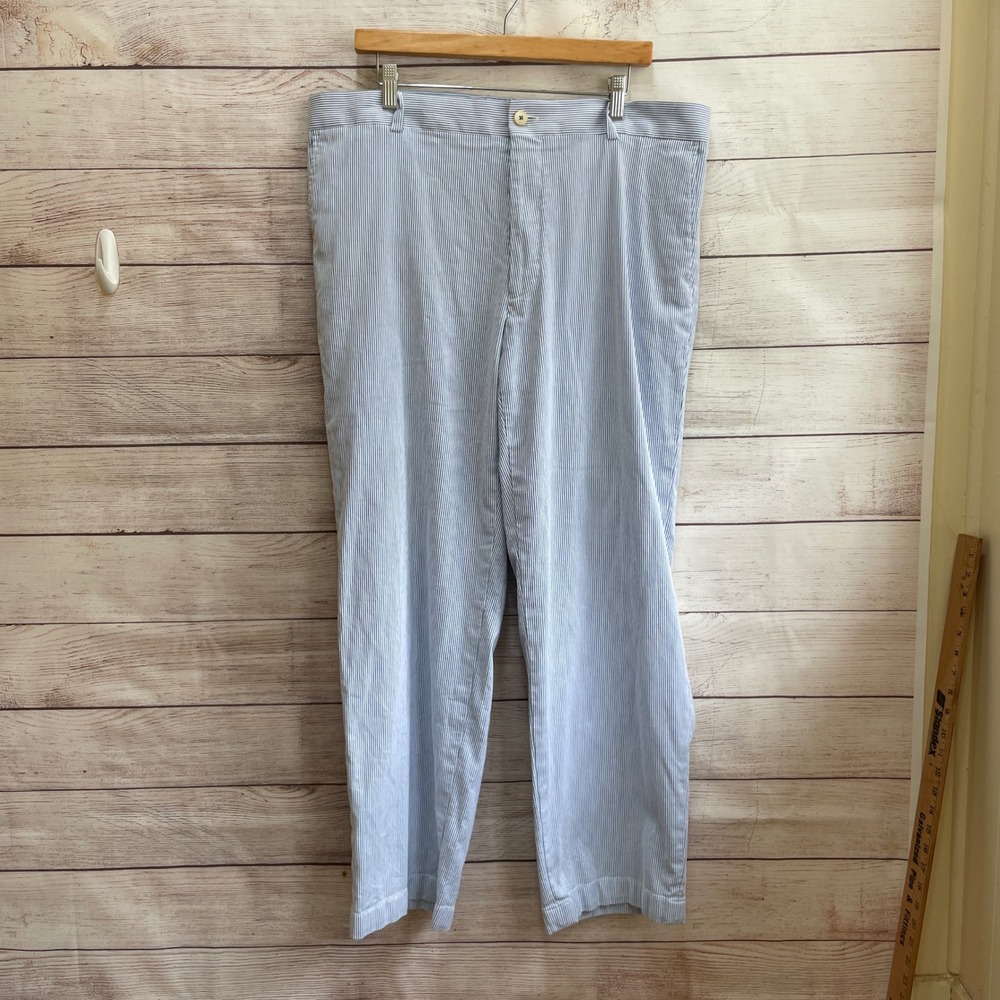 SOUTHERN TIDE BLUE AND WHITE STRIPED SEERSUCKER PANTS